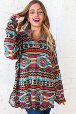 Ladda upp bild till gallerivisning, Taupe Multi Color Design Blouse - Gypsy Rae Boutique
