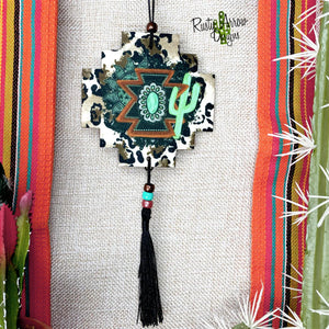 Aztec Cactus Turquoise Air Freshener - Gypsy Rae Boutique, LLC