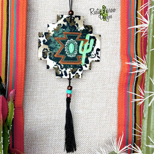 Aztec Cactus Turquoise Air Freshener - Gypsy Rae Boutique, LLC