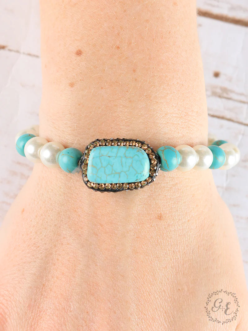 Turquoise Glam Bracelet - Gypsy Rae Boutique, LLC