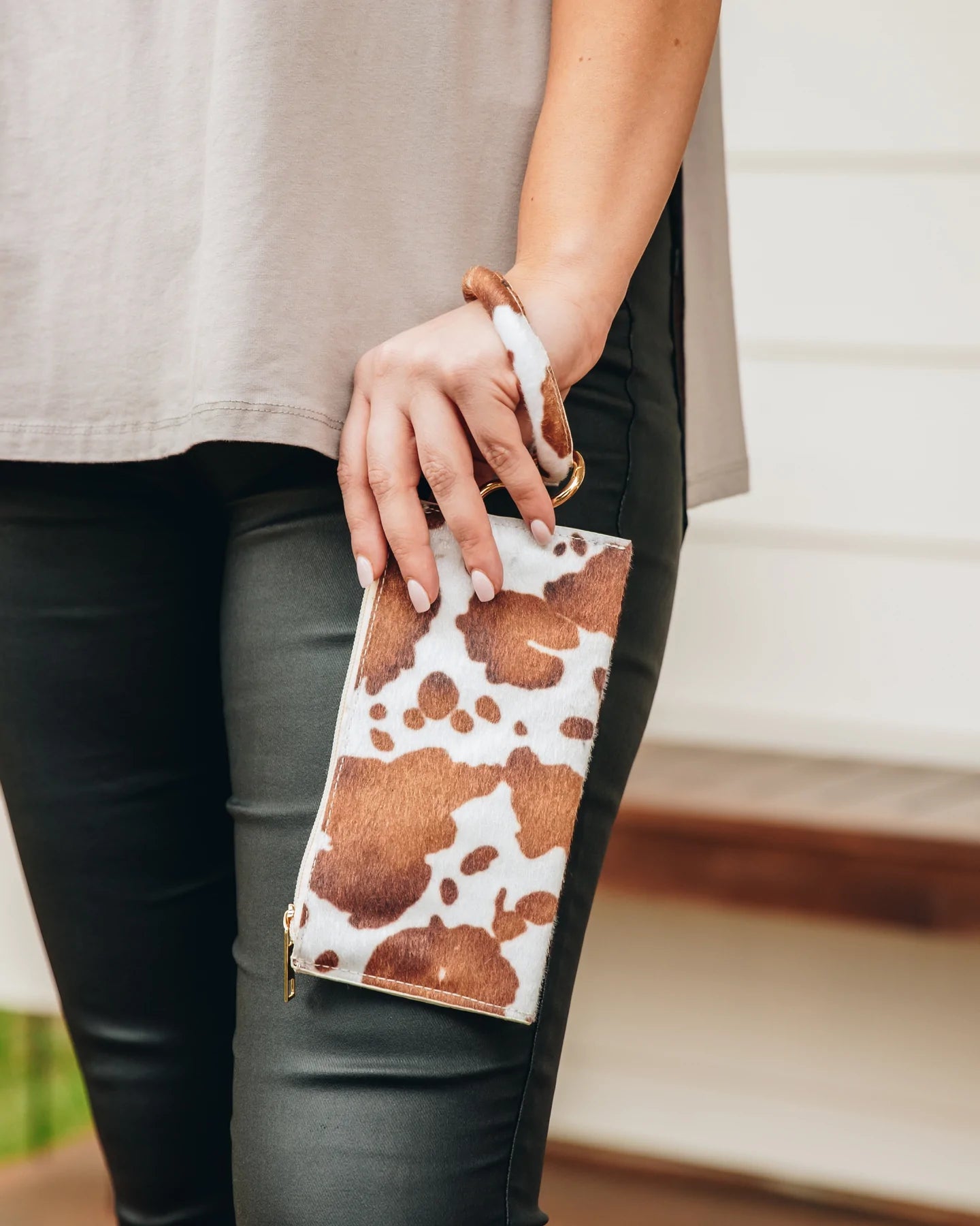 Cowhide Wristlet - Gypsy Rae Boutique, LLC