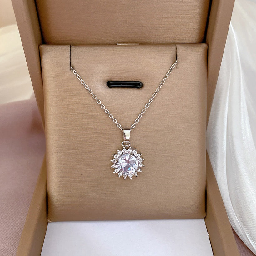 Diamond Sunflower Necklace - Gypsy Rae Boutique, LLC