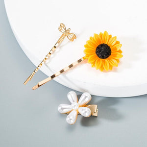 Sunflower Hair Clip Set - Gypsy Rae Boutique, LLC