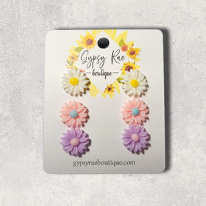 Flower Stud Resin Earrings - Gypsy Rae Boutique, LLC