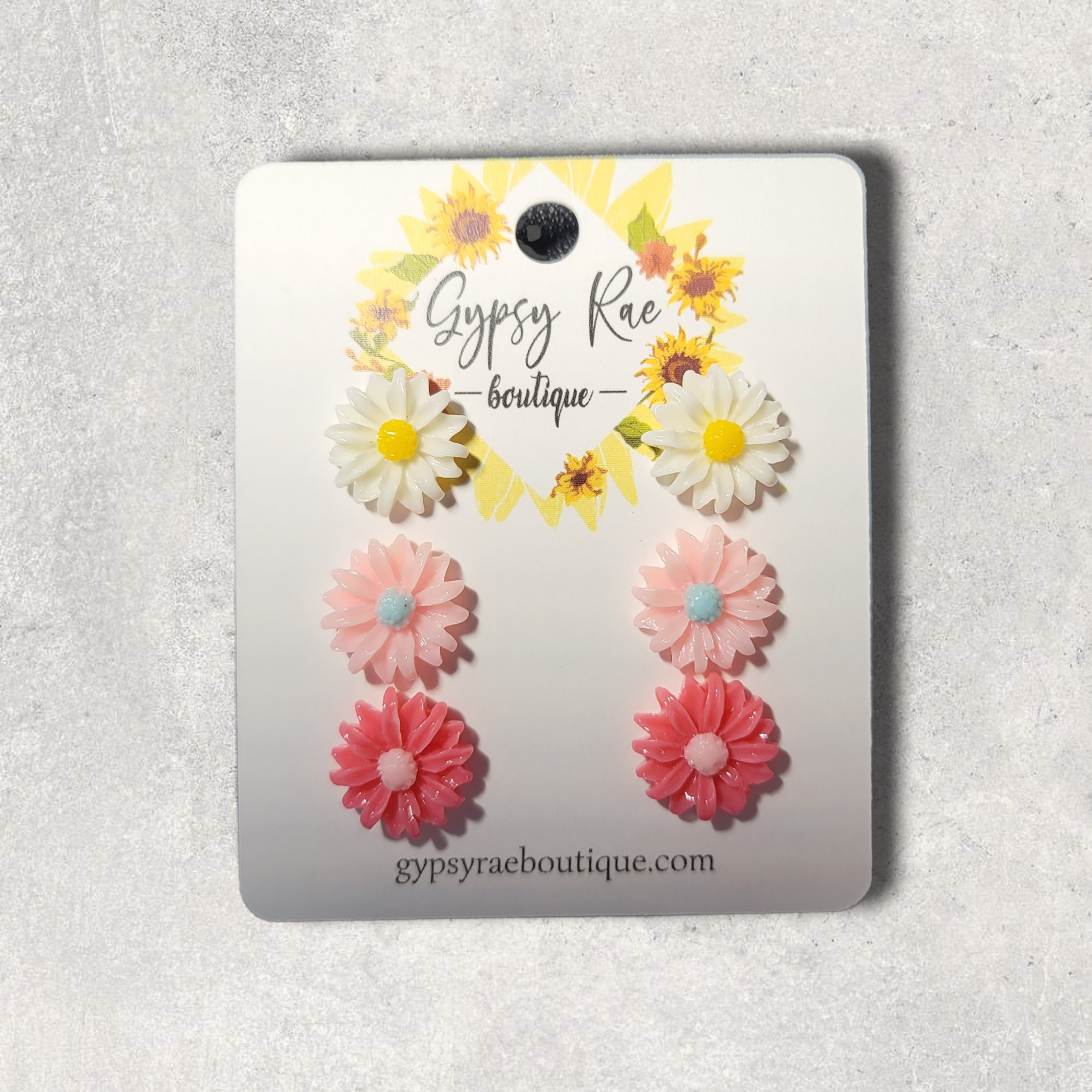 Flower Stud Resin Earrings - Gypsy Rae Boutique, LLC