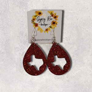 Texas Teardrop Resin Earrings - Gypsy Rae Boutique, LLC