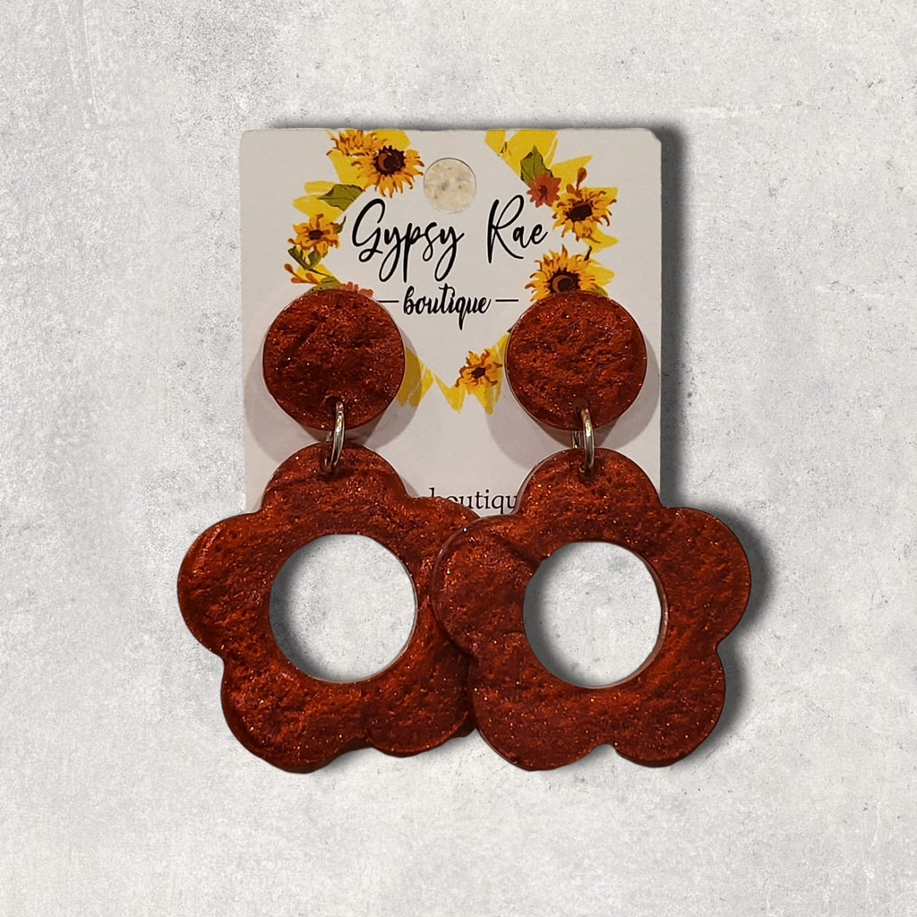 Flower Resin Statement Earrings - Gypsy Rae Boutique, LLC