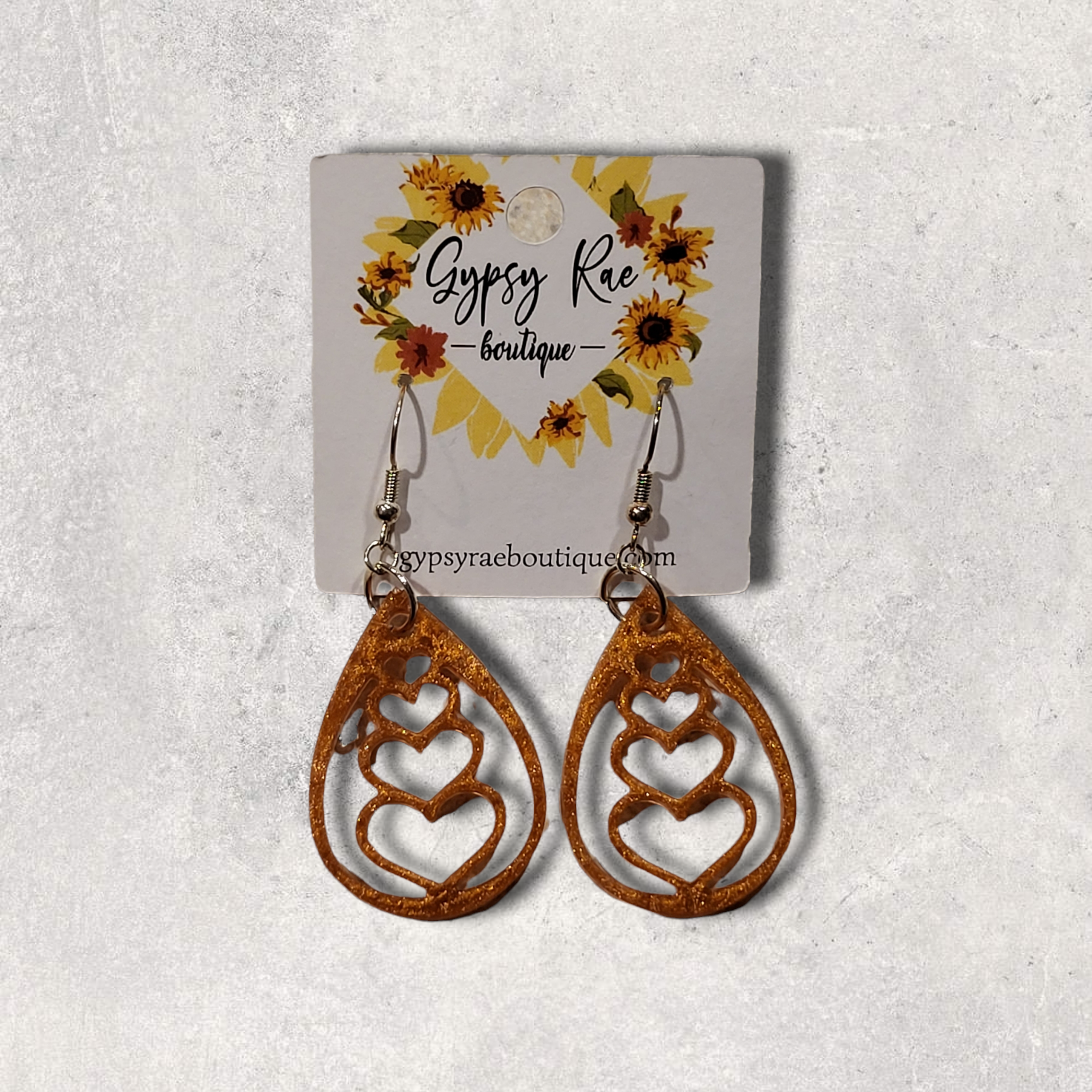 Heart Teardrop Resin Earrings - Gypsy Rae Boutique, LLC