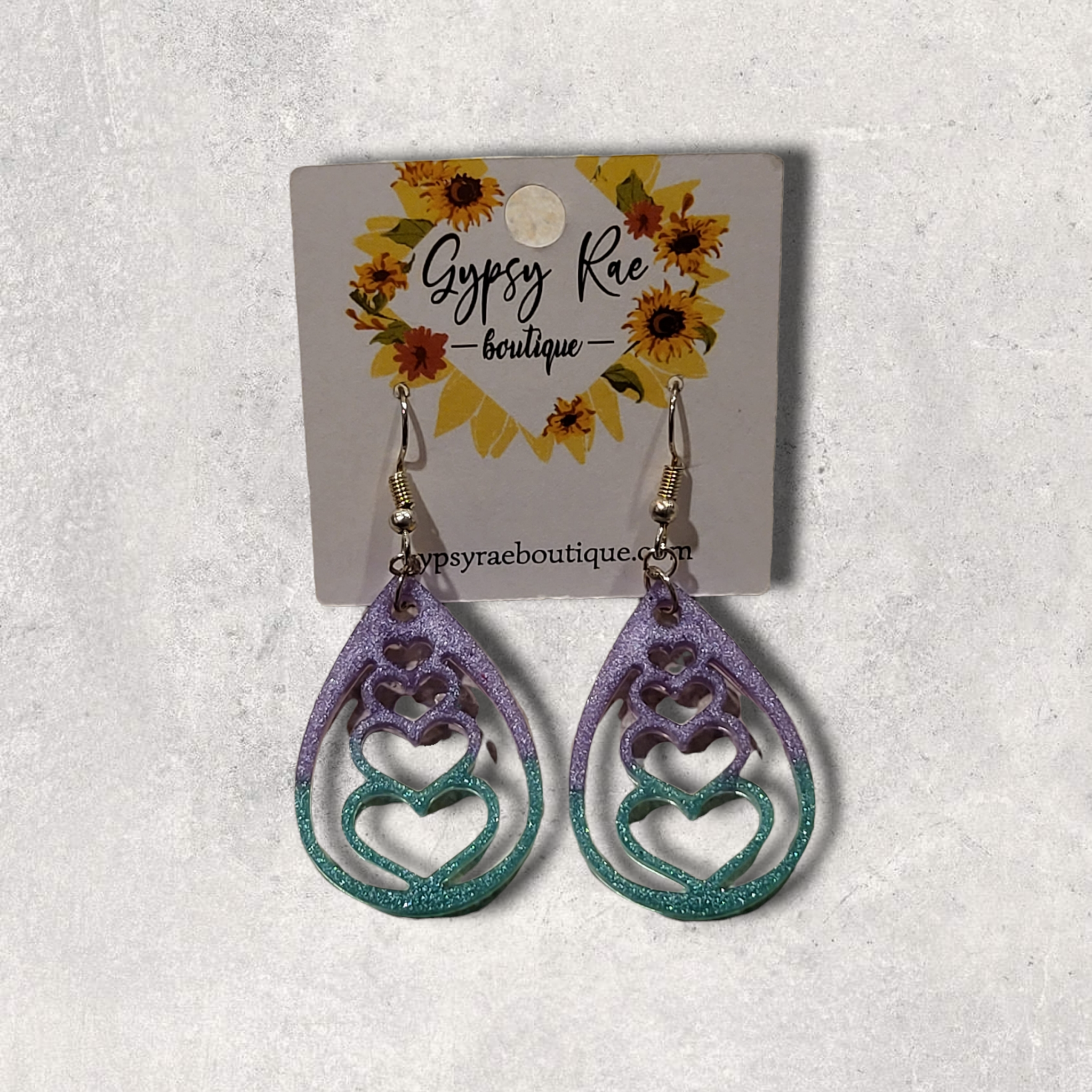 Heart Teardrop Resin Earrings - Gypsy Rae Boutique, LLC