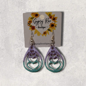 Heart Teardrop Resin Earrings - Gypsy Rae Boutique, LLC