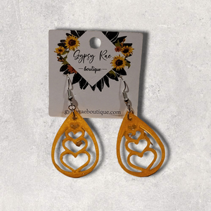 Heart Teardrop Resin Earrings - Gypsy Rae Boutique, LLC