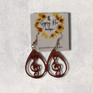 Treble Clef Resin Earrings - Gypsy Rae Boutique, LLC