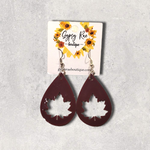 Ladda upp bild till gallerivisning, Leaf Teardrop Earrings - Gypsy Rae Boutique, LLC
