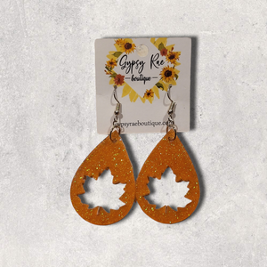 Leaf Teardrop Earrings - Gypsy Rae Boutique, LLC