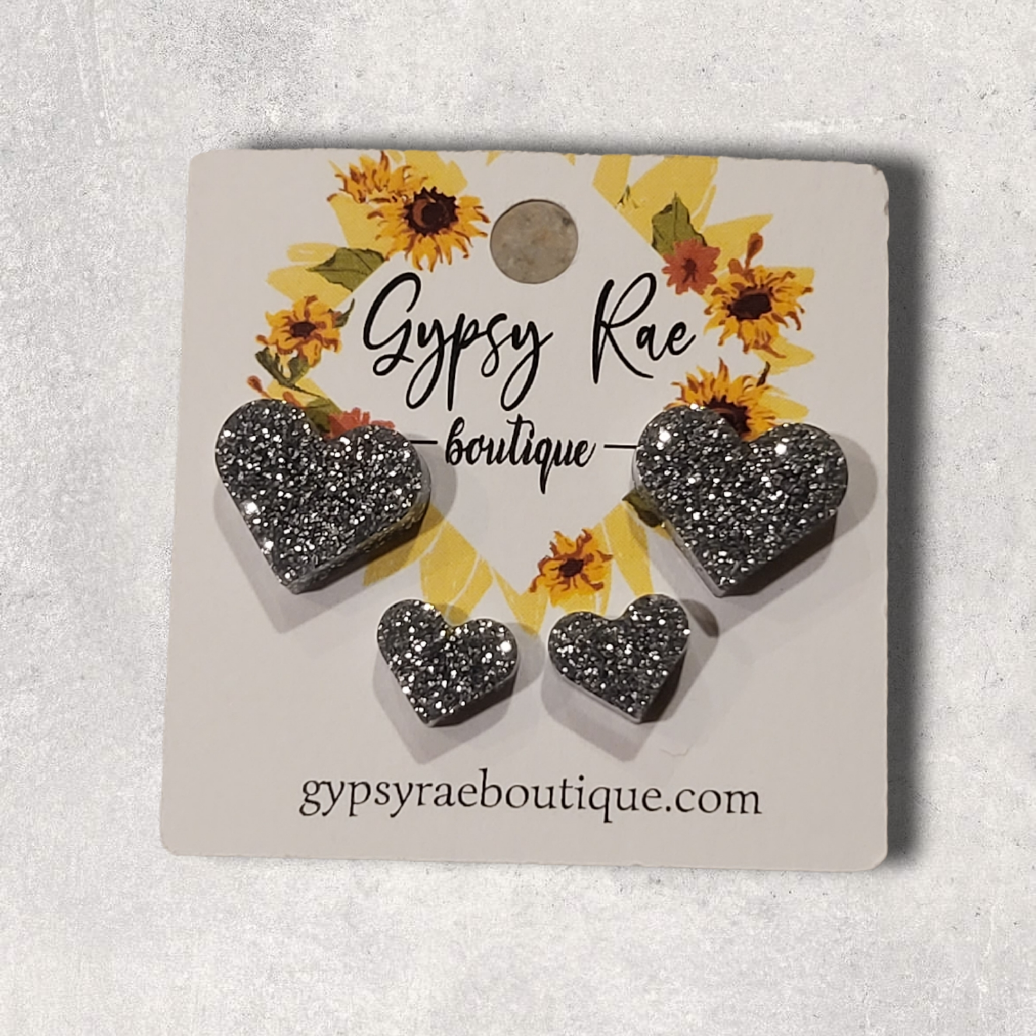 Double Heart Resin Stud Earrings - Gypsy Rae Boutique, LLC