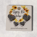 Kép betöltése a galériamegjelenítőbe: Double Heart Resin Stud Earrings - Gypsy Rae Boutique, LLC
