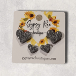 Charger l&#39;image dans la galerie, Double Heart Resin Stud Earrings - Gypsy Rae Boutique, LLC
