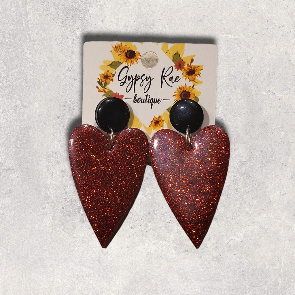 Heart Statement Resin Earrings - Gypsy Rae Boutique, LLC