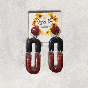 Double U Resin Statement Earrings - Gypsy Rae Boutique, LLC