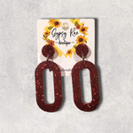 Carregar imagem no visualizador da galeria, Oval Small Statement Earrings - Gypsy Rae Boutique, LLC
