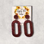 Kép betöltése a galériamegjelenítőbe: Oval Small Statement Earrings - Gypsy Rae Boutique, LLC
