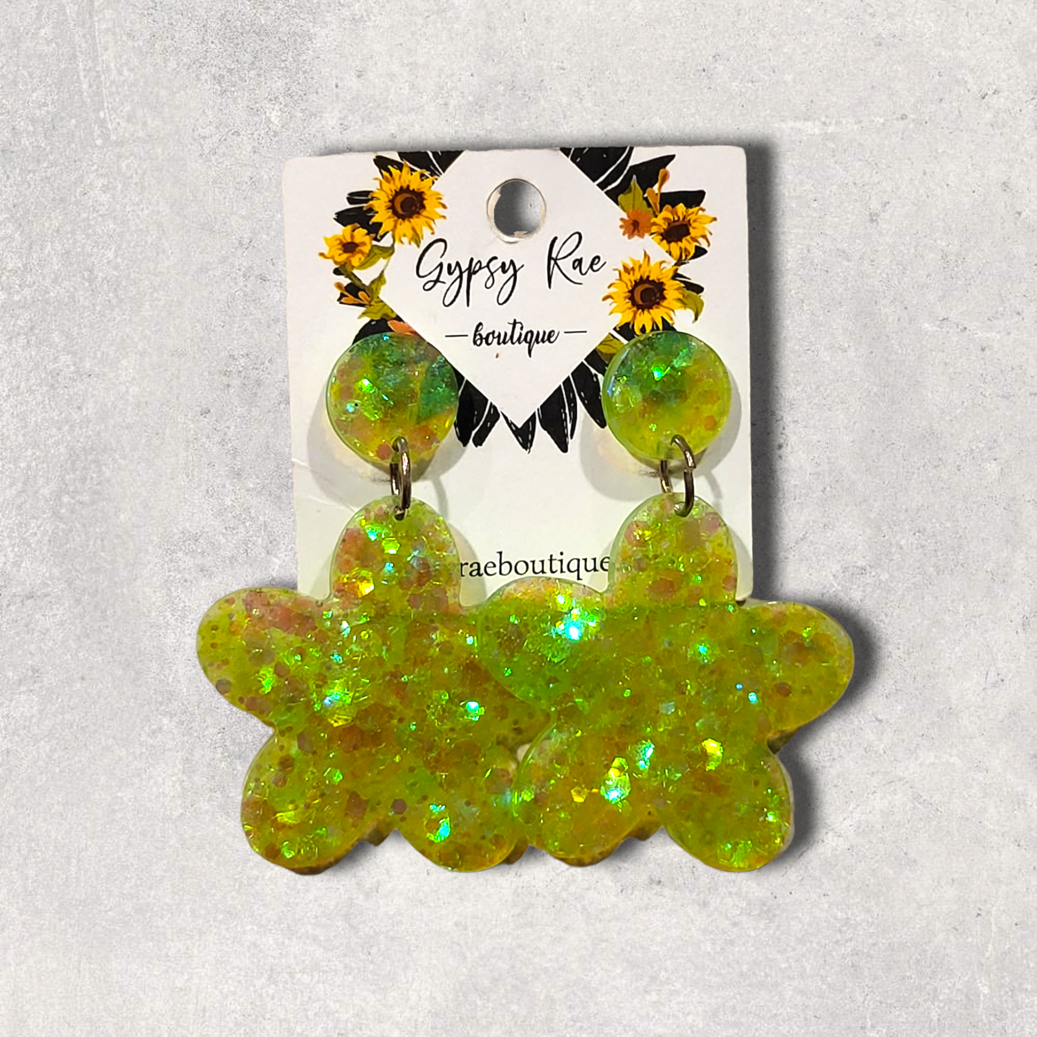 Flower Resin Statement Earrings - Gypsy Rae Boutique, LLC