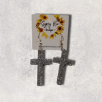 Kép betöltése a galériamegjelenítőbe: Cross Resin Earrings - Gypsy Rae Boutique, LLC
