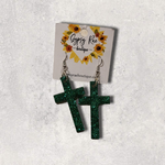 Kép betöltése a galériamegjelenítőbe: Cross Resin Earrings - Gypsy Rae Boutique, LLC
