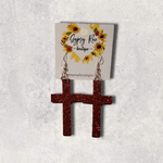 Kép betöltése a galériamegjelenítőbe: Cross Resin Earrings - Gypsy Rae Boutique, LLC
