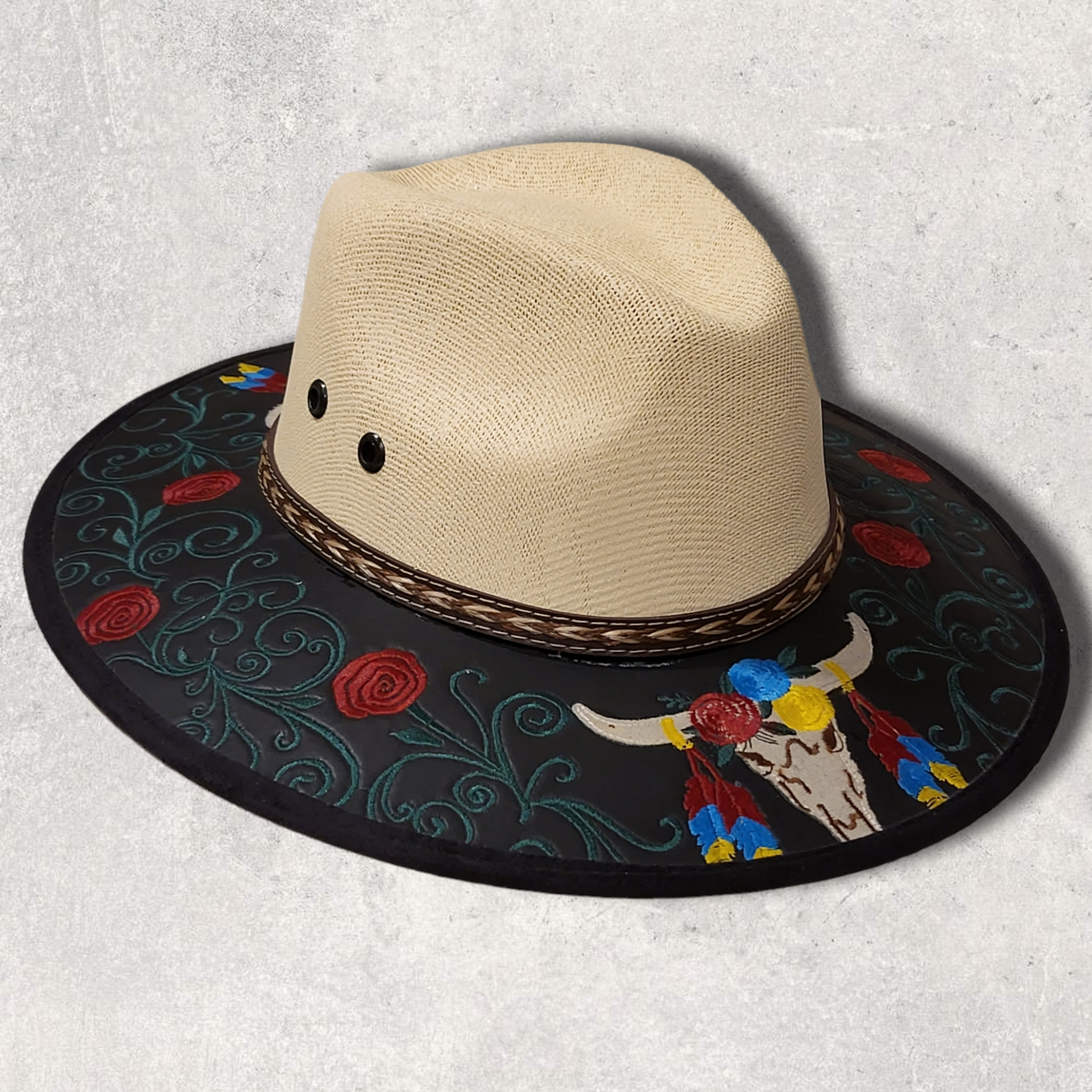 Cow Skull Embroidered Cowboy Hat - Gypsy Rae Boutique, LLC