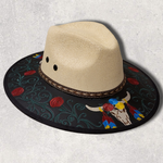 Carregar imagem no visualizador da galeria, Cow Skull Embroidered Cowboy Hat - Gypsy Rae Boutique, LLC
