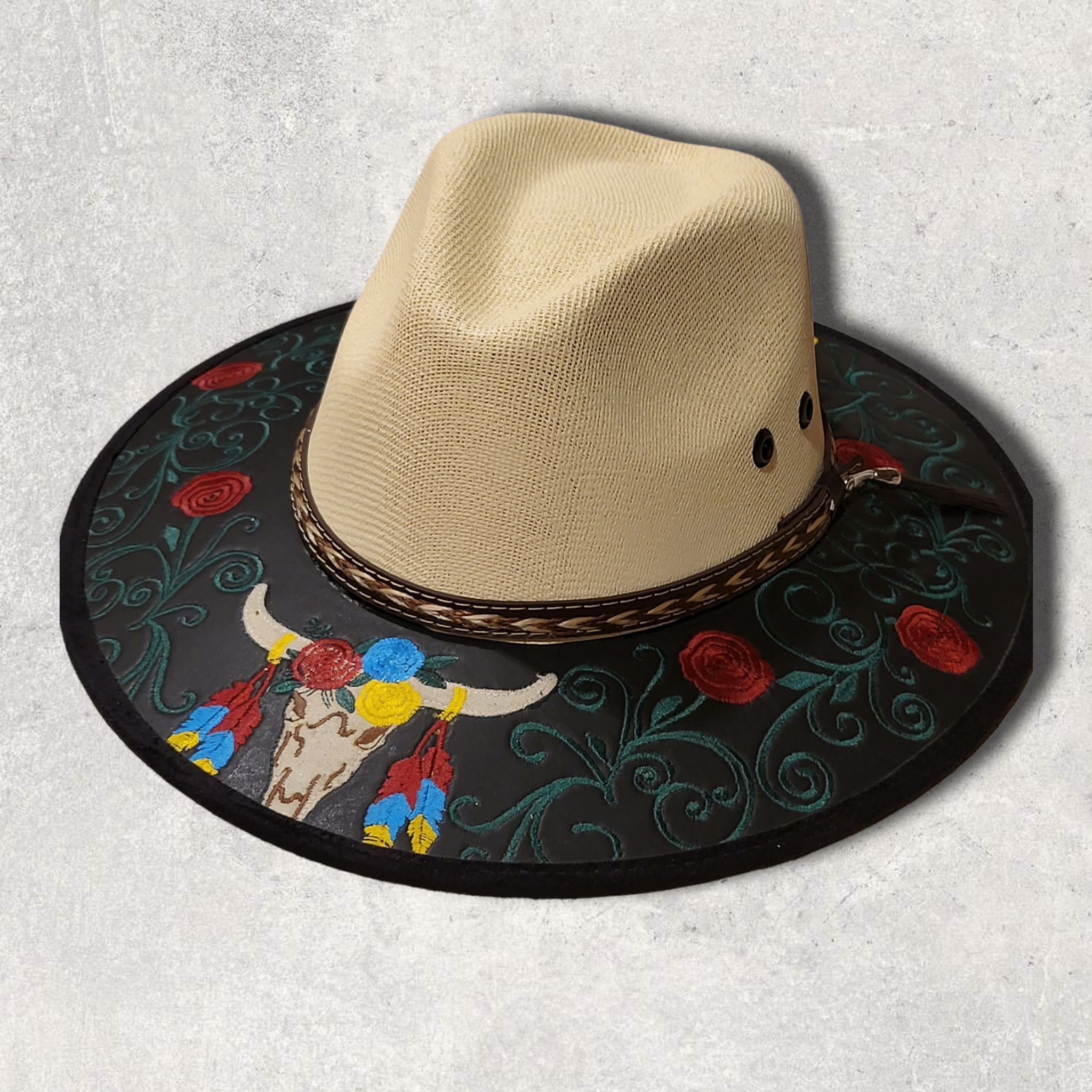 Cow Skull Embroidered Cowboy Hat - Gypsy Rae Boutique, LLC