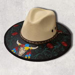 Carregar imagem no visualizador da galeria, Cow Skull Embroidered Cowboy Hat - Gypsy Rae Boutique, LLC
