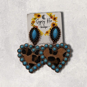 Cow Heart Earrings - Gypsy Rae Boutique, LLC