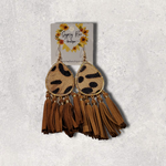 Carregar imagem no visualizador da galeria, Cow Fringe Earrings - Gypsy Rae Boutique, LLC
