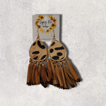 Load image into Gallery viewer, Cow Fringe Earrings - Gypsy Rae Boutique, LLC
