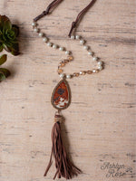 Carregar imagem no visualizador da galeria, Call Me Crazy Brown Leather Necklace - Gypsy Rae Boutique, LLC
