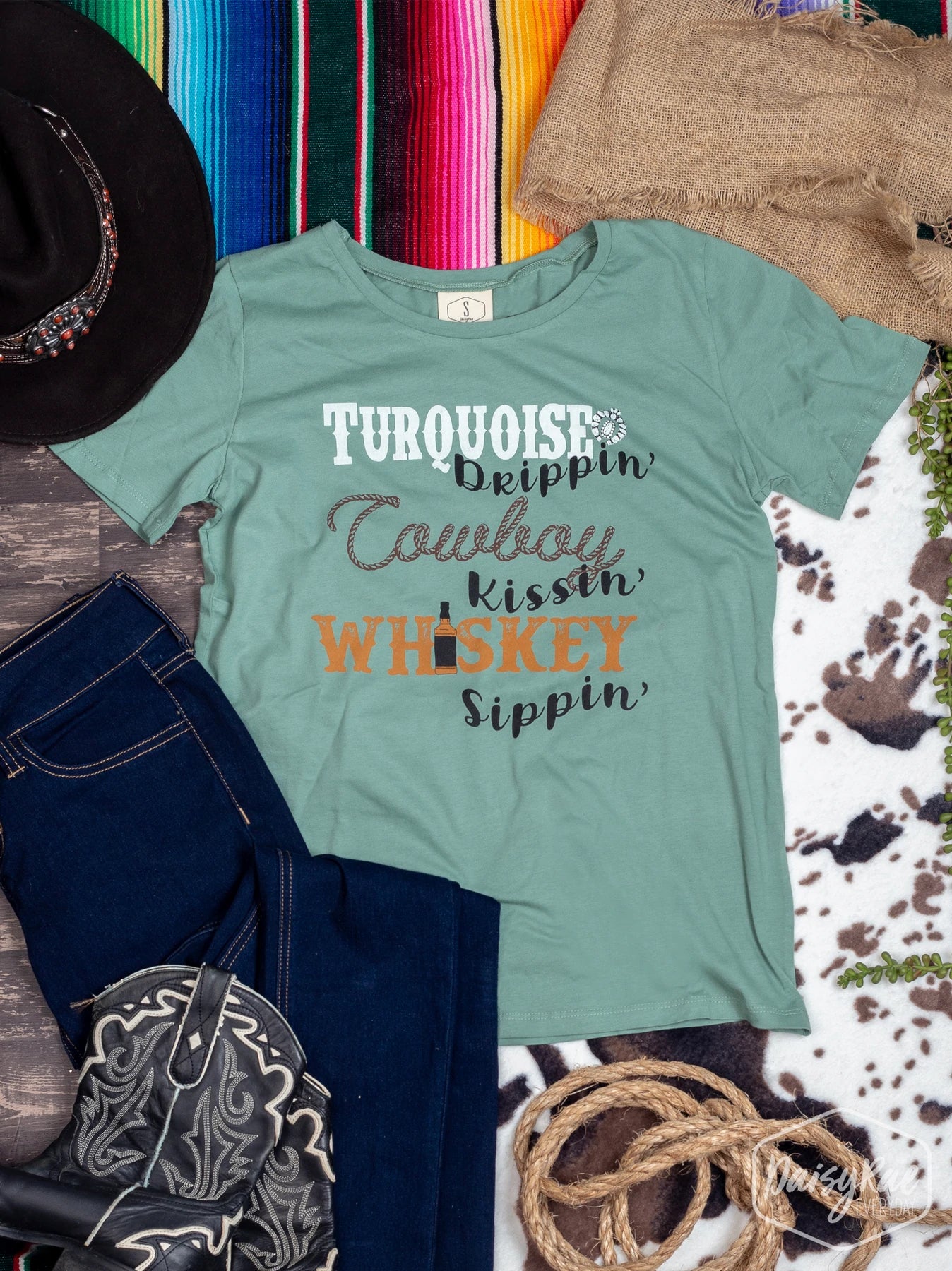 Turquoise Drippin' Tee - Gypsy Rae Boutique, LLC
