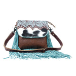 Charger l&#39;image dans la galerie, Effervescence Teal Cowhide Leather Crossbody - Gypsy Rae Boutique, LLC
