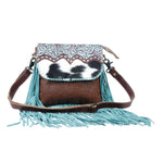 Load image into Gallery viewer, Effervescence Teal Cowhide Leather Crossbody - Gypsy Rae Boutique, LLC
