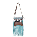 Charger l&#39;image dans la galerie, Effervescence Teal Cowhide Leather Crossbody - Gypsy Rae Boutique, LLC
