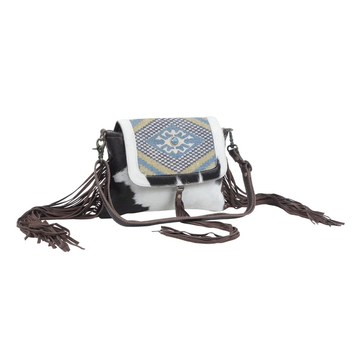 Fringe Buzzard Leather Cowhide Crossbody - Gypsy Rae Boutique, LLC